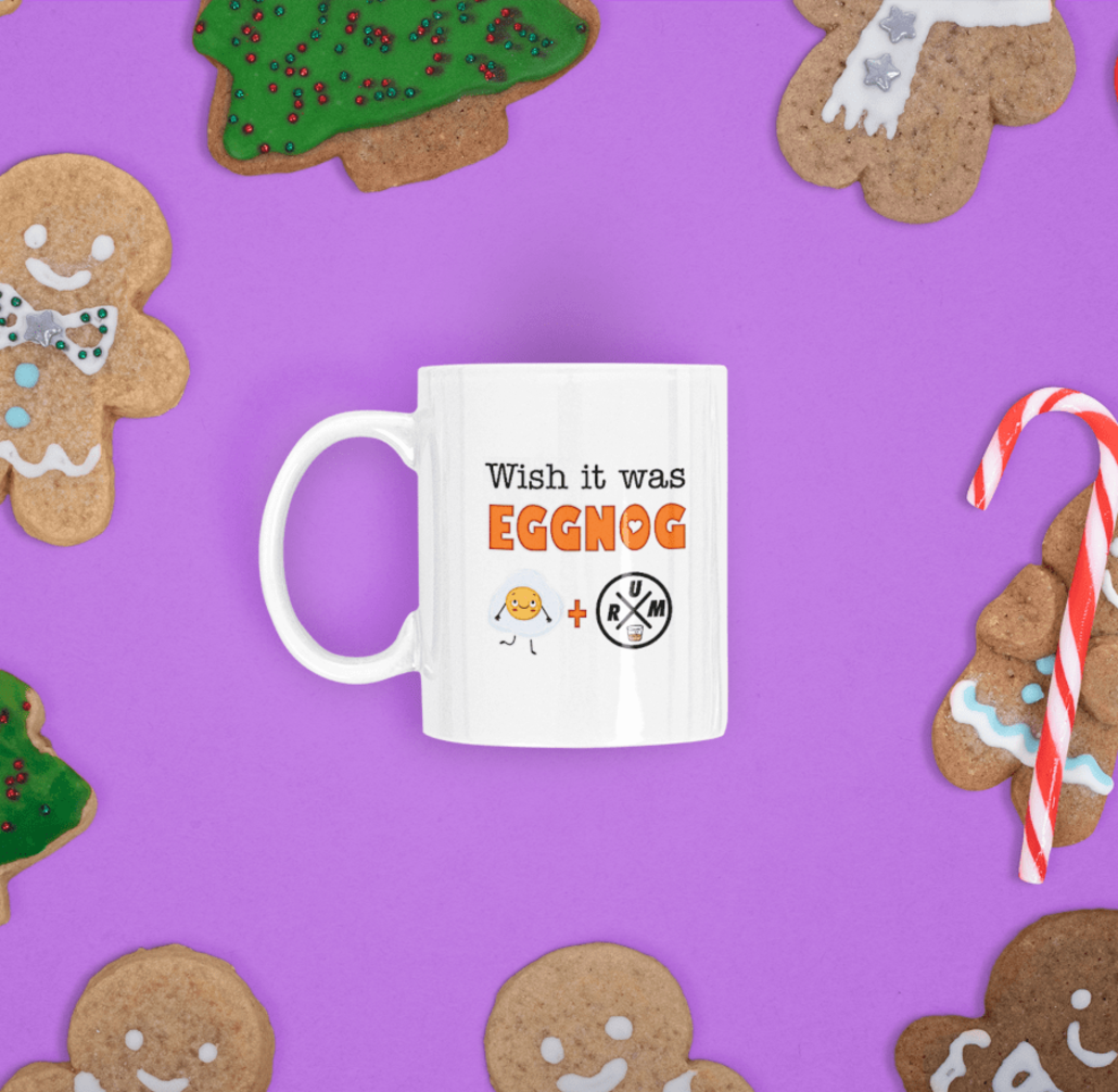 Custom Christmas mug with eggnog design